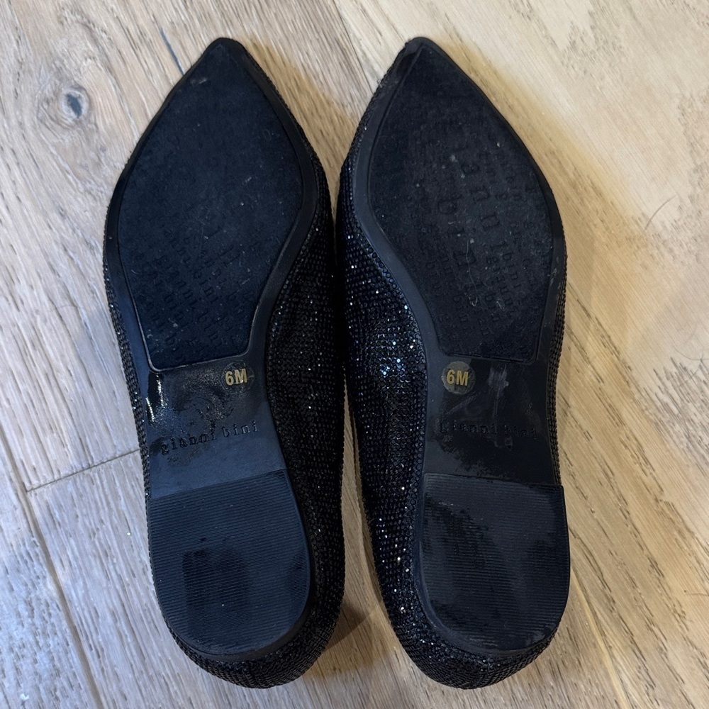Gianni Bini Black Glitter Flats - Picture 2 of 4